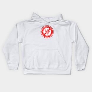 Red circle gluten free logo Kids Hoodie